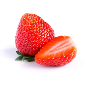 ripe, juicy, beautiful strawberry close-up
