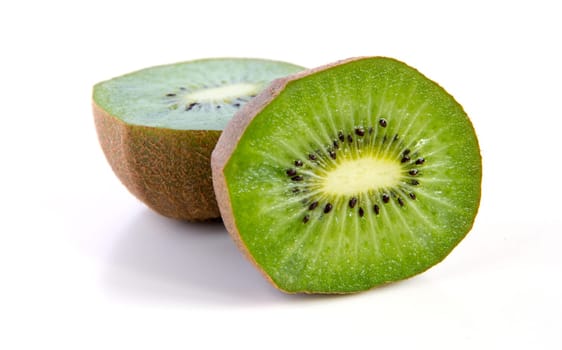 Kiwi fruit sliced segments isolated