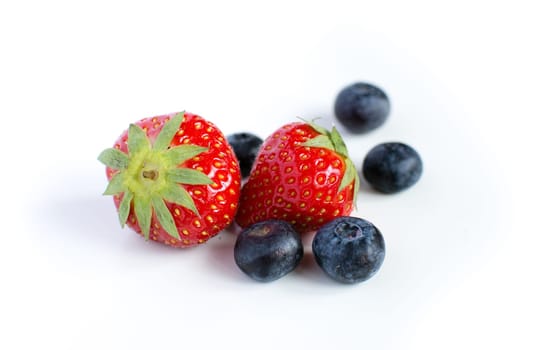 Blueberries and strawberry