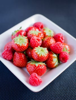 Strawberries, raspberries