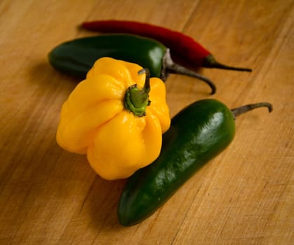 red and green chili pepper