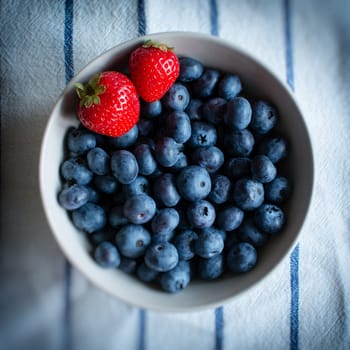 strawberries and blueberries