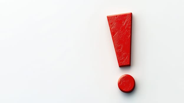 Red exclamation mark on white background. Ai art