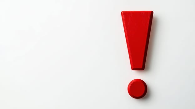 Red exclamation mark on white background. Ai art