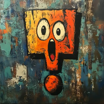 Red exclamation mark on white background. Ai art