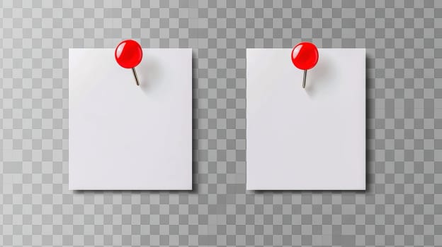 White paper sticky note with red push pin. Ai art