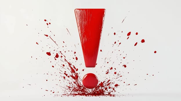 Red exclamation mark on white background. Ai art