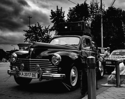 Old black car. High quality photo