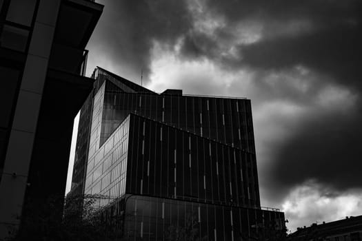 Monochrome Metropolis: A Symphony of City Life. High quality photo