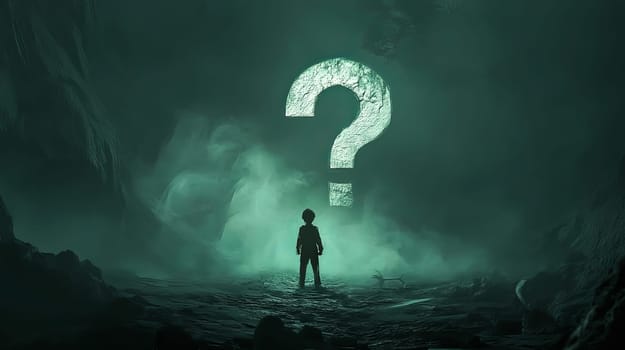 Question mark symbol for FAQ, information, Problem and solution. Ai art