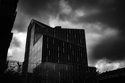 Monochrome Metropolis: A Symphony of City Life. High quality photo
