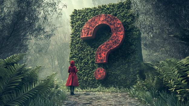 Question mark symbol for FAQ, information, Problem and solution. Ai art