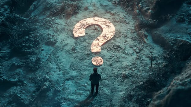 Question mark symbol for FAQ, information, Problem and solution. Ai art
