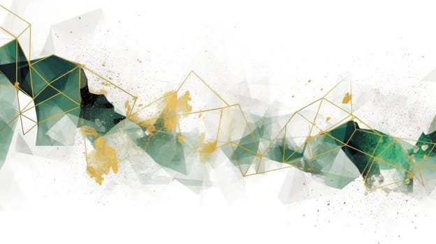 Abstract watercolor artwork mixed with buzzy geometric shapes for background of social media banner generative AI image