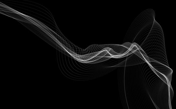 Dark abstract background with a glowing abstract waves, abstract background