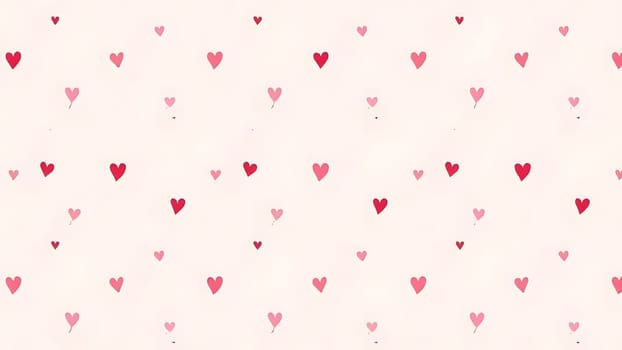 A photo of small, crisp hand-drawn hearts and arrows arranged symmetrically on a light pastel background in shades of pink and red. High quality photo