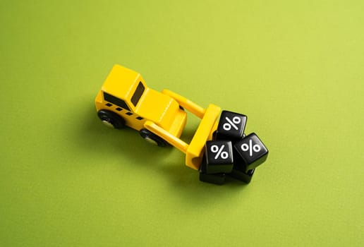 The bulldozer removes interest and debts. Debt restructuring and write-off, improvement of the economic situation. Key rate of the central bank, monetary policy. A great offer on housing mortgages.