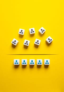 Assemble a team from a pool of recruiter candidates. Hiring and recruiting. Find a suitable candidate. Finding people and workers on the job.