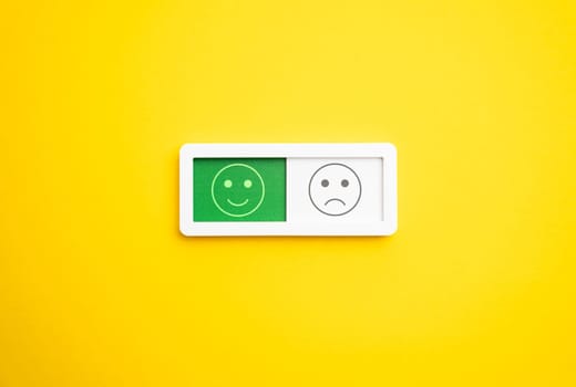Good mood. Satisfaction and approval. Service satisfaction. Quality assessment, meet expectations. Measure joy and contentment. Communication and feedback concept.