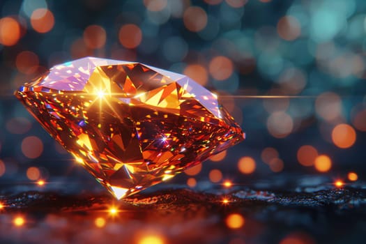 Extreme close-up of a diamond, focusing on the sharp cuts and radiant light reflections.