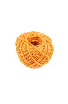A roll of yellow jute twine placed on a white background, ideal for crafting, packaging, and DIY projects. Perfect for online stores or product catalogs showcasing eco-friendly materials