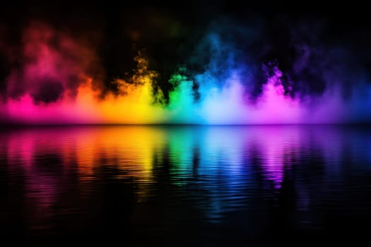 abstract colorful rainbow smoke background. generative ai.