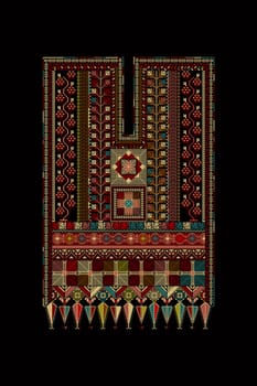 Embroidery vector Tatreez template , Palestinian fashion neck ornament