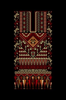 Embroidery vector Tatreez template , Palestinian fashion neck ornament