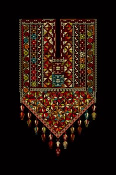 Embroidery vector Tatreez template , Palestinian fashion neck ornament