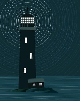 Vector Lighthouse tower background illustration