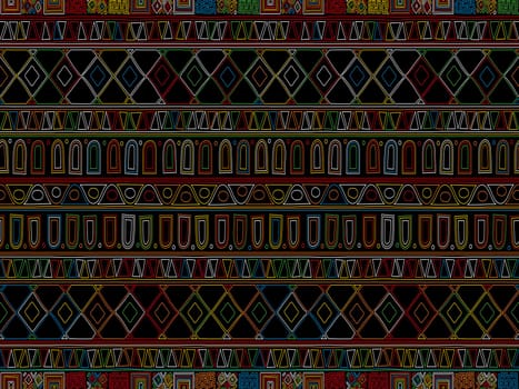 Decorative colored background tribal pattern in colors. Design for background, carpet, wallpaper, wrapping, batik, fabric.