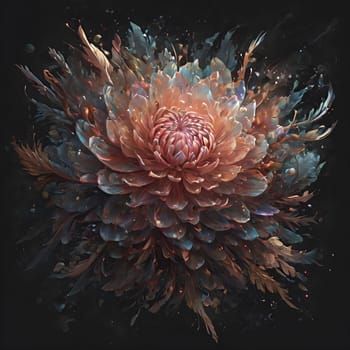 Luminous Lotus Bloom: A digital painting of a white lotus flower with golden accents and sparkling particles, set against a dark background.