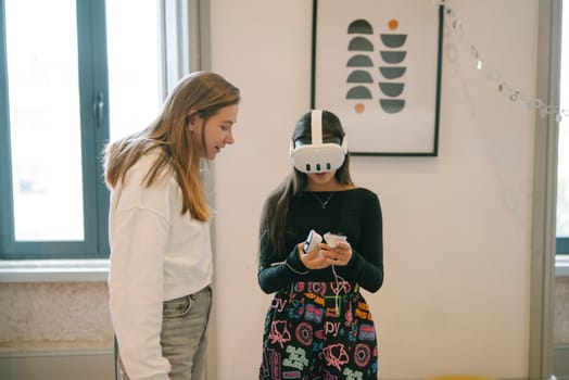 In an interactive environment, children can discover the incredible wonders of virtual reality technology