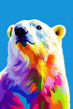 a polar bear style in wpap pop art . generative ai..