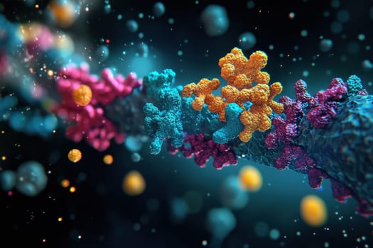 Protein concept: simple representation of protein molecules in abstract forms..