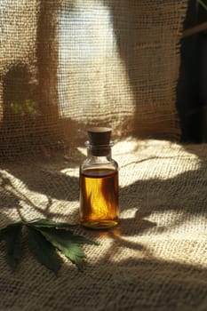 Cannabis extract essential oil in a small bottle, Generative AI, nature