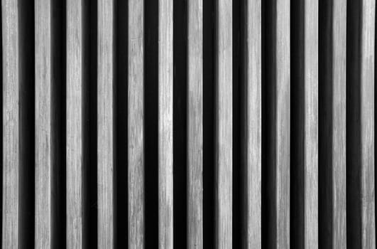 Timber batten, wood slat wall, decorate pattern texture, black and white color background. 