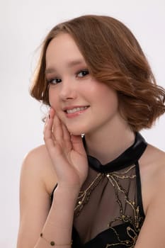 A captivating portrait of a young woman showcasing her unique style, vibrant personality, and lovely smile