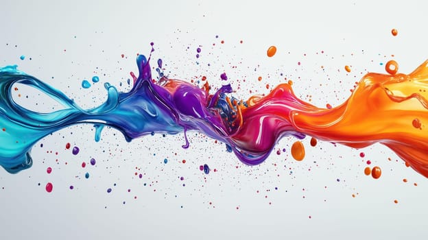 A mesmerizing abstract image of a color explosion featuring vibrant shades of blue, purple, and orange swirling in dynamic motion.