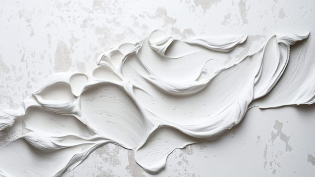 Abstract white textured surface with smooth wavy paint strokes