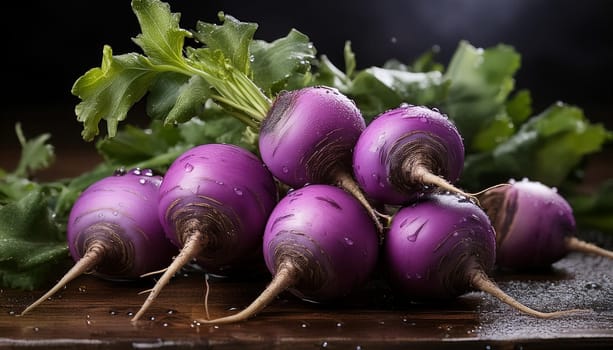 purple turnips vegetarian food, AI generated image