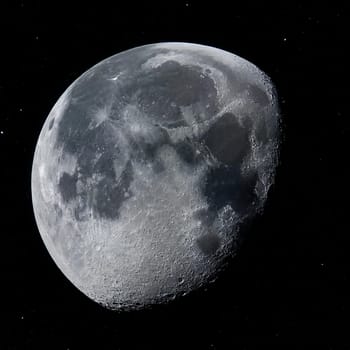 the moon over black sky, AI generated image