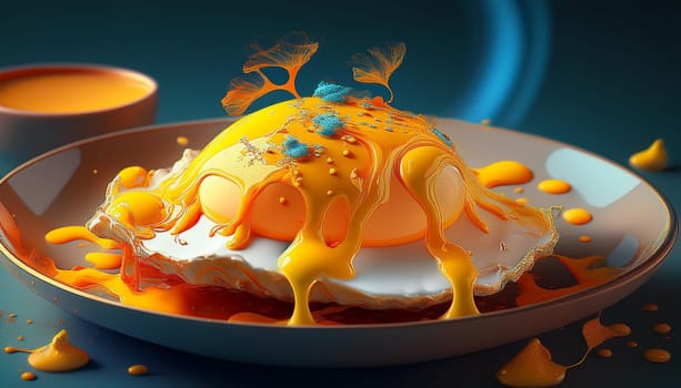 scrambled egg vegetarian food, AI generated image