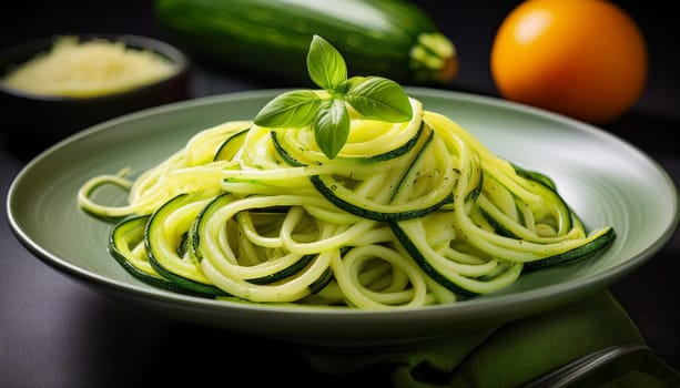 zucchini noodles vegetarian food, AI generated image