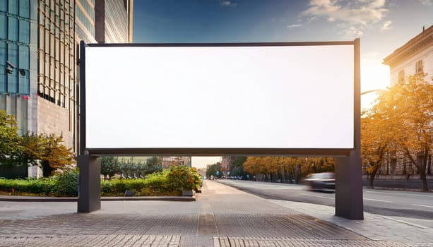blank street billboard with copy space, AI generated image
