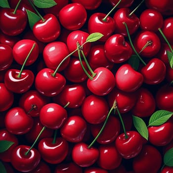 cherry fruits vegetarian food, AI generated image
