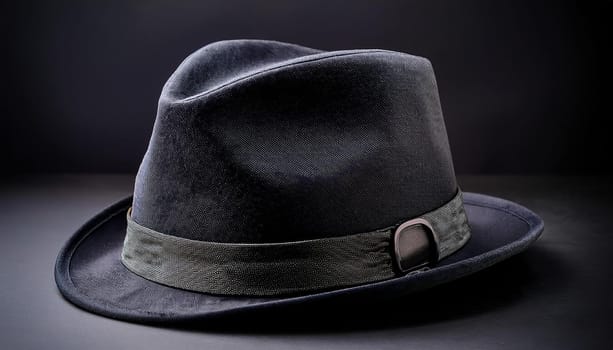 dark gray homburg hat, AI generated image
