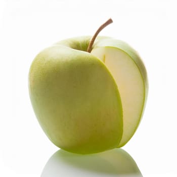 green apple over white background, AI generated image