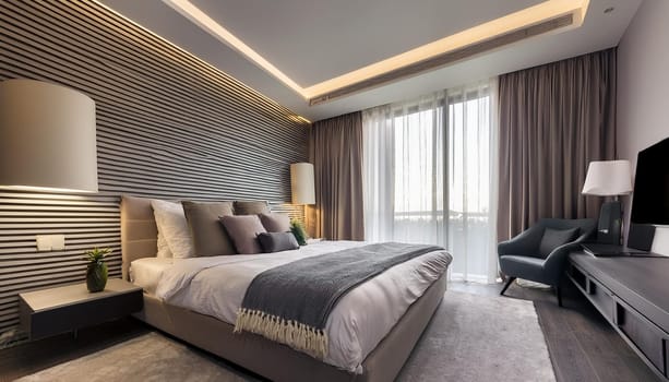 modern home bedroom interior, AI generated image