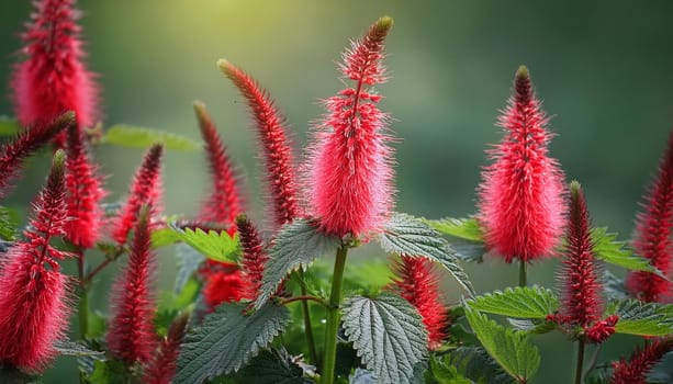 acalypha hispida the chenille plant red flowers, AI generated image